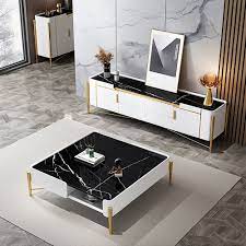 Box frame base for coffee table/end table/night stand/textured satin black powdercoat/hand fabricated to order/1 x 1 square steel cottageindustrymi 5 out of 5 stars (619) $ 380. Tv Mobel In Weiss Fur Fernseher Mit Aufbewahrung Aus Kunstmarmor 2 Turen Und 4 Schubladen In 2021 Black Tv Stand Beige Living Rooms Marble Top
