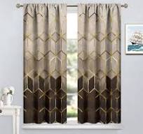 Amazon.com: YCness Geometric Marble Curtains, Brown Gold ...