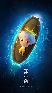 月夜下在发着光的 也许不是萤火虫 是僵小鱼的好朋友蒲小满哟 叫我蒲小满 插画师作品 涂鸦王国gracg com wallpaper pictures kawaii art ipad wallpaper
