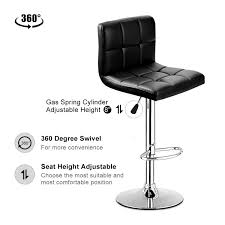 Protective plugs to preserve your floors. Black 1 Stool Modern Swivel Armless Adjustable Barstools Square Counter Height Pu Leather Bar Stools For Kitchen Dining Living Bistro Pub Chair Counter Back Barstool Costway Bar Stool Furniture Home Bar Furniture
