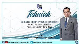 Senator dato' sri ti lian ker dilantik sebagai timbalan menteri perpaduan negara. Lembaga Lebuhraya Malaysia