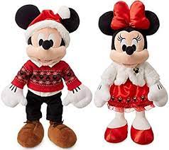 Amazon Com Disney Mickey E Minnie 17 2018 Official Holiday Plush Toys Games Disney Stuffed Animals Mickey Mouse Christmas Christmas Plush