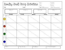 Small Group Weekly Planning Chart Reading
