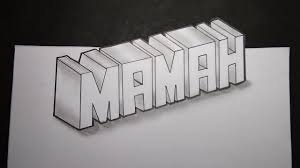 Keren gambar tiga dimensi di balai desa gunung eleh. Tutorial Cara Membuat Tulisan 3d Dengan Pensil Youtube Tutorial Decor Storage
