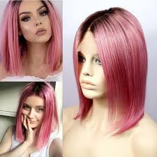 I will not be doing this again). Wiwigs Remy Human12 Bob Hot Pink Dip Dye Ombre Black Hair Lace Front Ladies Wigs