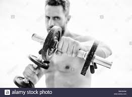 Man Sportsman Weightlifting Athletic Body Dumbbell Gym