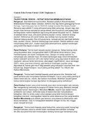 Kata sepakat yang dicapai dalam mesyuarat. Forum Bahasa Melayu Tingkatan 4