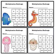 Multiplication Fluency Progress Chart Ocean Themed