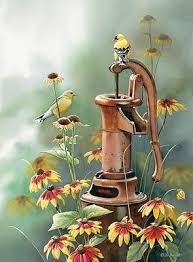 Getting Rusty Goldfinches By Susan Goruntuler Ile Kus Sanat Sanat Tablolar