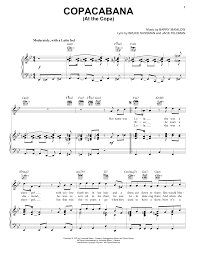 Barry Manilow Copacabana At The Copa Sheet Music And Printable Pdf Music Notes Sheet Music Lyrics And Chords Sheet Music Notes