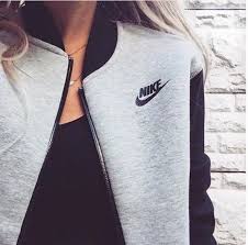 Black And Grey Nike Jacket Nike Luxury Fleece Bomber Jacket At Asos Com Fashion Clothes Women Casual Outfits Fashion