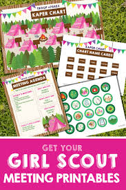 Boy And Girl Scout Meeting Agenda Kaper Chart Merit Badges