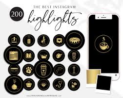 Tap 'edit cover' to choose which story will appear as a highlight icon or just upload an icon. Black And Gold Instagram Highlights Macarons And Mimosas