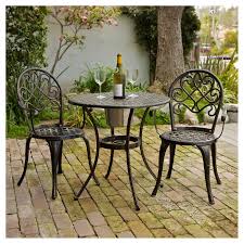 Angeles 3pc Cast Aluminum Bistro Set Copper Christopher Knight Home In 2020 Outdoor Patio Set Outdoor Patio Furniture Sets Bistro Set