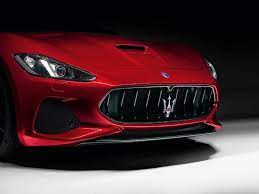 Red Maserati Granturismo - Front Details With The Trident Emblem Maserati Granturismo Maserati Maserati Granturismo S