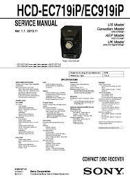 Then after power reset, try to hold . Sony Hcd Ec719ip Hcd Ec919ip Service Manual Free Download