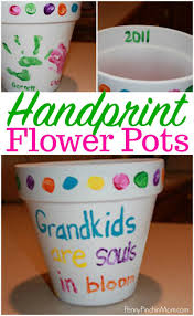 Diy Birthday Gift Ideas For Grandma From Grandchildren Handprint Flower Pot Birthday Gifts For Grandma Grandparents Day Gifts Grandparents Day Crafts