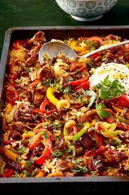 Ein Blech Fur Alle Ofenreisfleisch Rezept Lecker Rezept Rezepte Reisfleisch Rezept Lecker Kochen