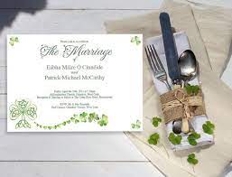 Shamrock Wedding Invitation Template 7 50 Great For Those Of You With Irish Ro Printable Wedding Invitations Irish Wedding Invitations Wedding Invitations