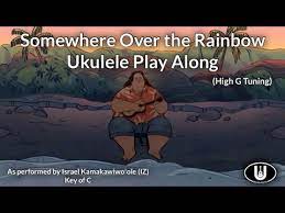 C em f c oh somewhere over the rainbow, bluebirds fly f c g am f and the dreams that you dare to, oh why, oh why can't i?. Somewhere Over The Rainbow Ukulele Play Along High G Reentrant Tuning Youtube
