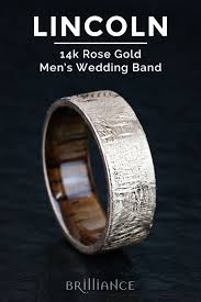 Lincoln 14k Rose Gold Mens Wedding Band Rose Gold Mens Wedding Band Mens Gold Wedding Band Rings For Men