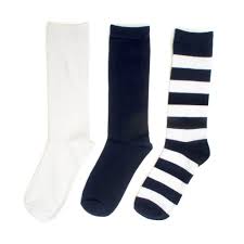Navy White 3 Pack Crew Socks Crew Socks Socks Navy And White