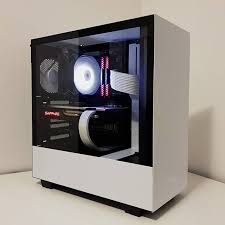 Black And White Pc Build Reddit Nzxt H500i White Black Air Computer Build Gaming Room Setup Gaming Computer