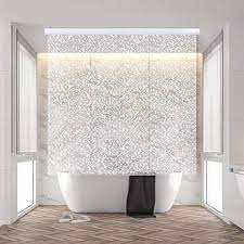 Empty cartridge is needed for installation: Amazon Com Jakooz Rollup Shower Curtain For Bathroom Waterproof 100 Peva Heavy Duty Shower Roller Blind Curtain For Bathtub No Rods No Hooks No Rings 56 X95 Sparkle Kitchen Dining