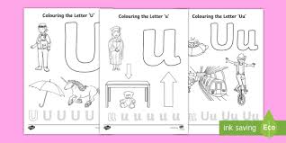 Upper case letter u coloring page. Letter U Colouring Pages