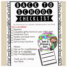 A Back To School Checklist For Open House Completely Editable Back To School Checklist School Checklist Back To School Night