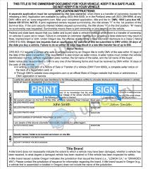 Check spelling or type a new query. How To Sign Your Car Title In Oregon Including Dmv Title Sample Picture