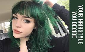 Amazon.com : DEYNGS Fashion Short Wavy Wigs With Flat Bangs Natural Black  Synthetic Full Wigs For Women None Lace Wigs That Look Real Heat Resistant  +Free Wig Cap (Green) : Beauty &