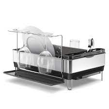 Simplehuman steel dish rack $79.99 Simplehuman Steel Frame Dishrack With Wine Glass Holder Williams Sonoma