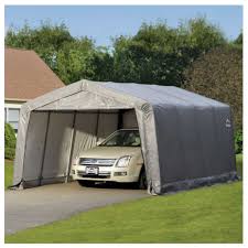 Shelterlogic 12 X 16 Compact Durable Waterproof Auto Shelter Garage Pure Garden Buildings