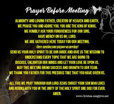Prayer Before Meeting Closing Prayer Business Prayer Opening Prayer