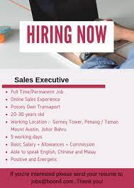 Rm 4,119 per month the average salary for a senior account executive is rm 4,119 per month in malaysia. Sales Executive And Boon4 Send Something Today Facebook
