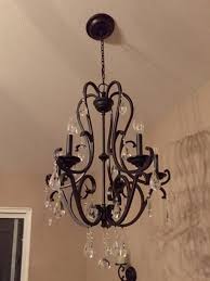 Hampton Bay 5 Light Oil Rubbed Bronze Chandelier With Hanging Crystals Ihx9115a The Home Depot Bronze Chandelier Dining Room Bronze Chandelier Oil Rubbed Bronze Chandelier