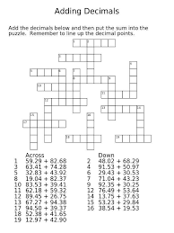 6th Grade Math Crossword Puzzles Decimal Crossword Puzzles Rounding Adding And Subtracting In 2020 Decimals Math Decimals 8th Grade Math