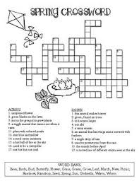 Spring Crossword Puzzle Color And Bw Versions Crossword Puzzles Crossword Word Puzzles For Kids
