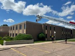 B Shift did some ladder truck training with Chief Davidson instructing and  coming up with different scenarios for different approaches utilizing the  dorms at Otero College. Thank you Otero College for allowing