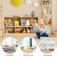 Shop for cube storage shelves in different sizes. Honeyjoy Kids 5 Cube Storage Cabinet 2 Shelf Wood Bookcase Organizer Natural