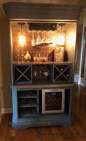 This fashionable piece of furniture can store a number of liquor bottles. Custom Armoire Bar Cabinet Coffee Station Wine Cabinet Etsy