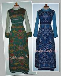 Buna ada bagian yang menonjol seperti dibordir dan kita agak sulit menentukan mana bagian yang luar dan dalam. Gamis Tenun Dan Gamis Batik Ibu Kiki Z Rumah Jahit Haifa