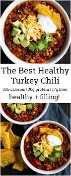 The Best Healthy Turkey Chili Ambitious Kitchen Healthy Turkey Turkey Chili Healthy Healthy Chili