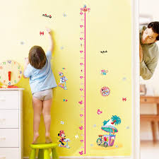 Us 2 37 9 Off Cartoon Mickey Mouse Minnie Daisy Donald Height Measure Growth Chart Kids Girls Bedroom Stikcers Home Decor Decal In Wall Stickers