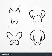 Black And White Boxer Dog Head Silhouette Abstract Dog Logotype Collection Cute Dog Heads In Silhouette Line Style Without Eyes Dog Stock Vector Il Animal Coloring Books Boxer Dog Tattoo Dog Logotype