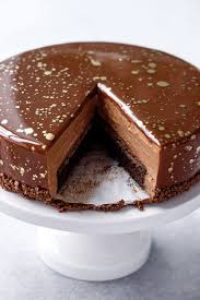 nutella brownie mousse cake with milk