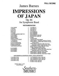 Barnes won his first award in 1978 for his symphony, op. James Barnes Impressions Of Japan Presto Sheet Music