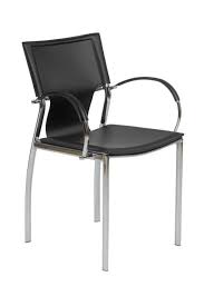 Vinnie Arm Chair Set Of 2 White Leather Chrome By Euro Style Yorkhill Black Leather Dining Chairs Leather Dining Arm Chairs Dining Chairs