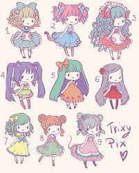 1 Hair 2 Both 3 Hair 4 Hair 6 Both 8 Hair Cute Drawings Kawaii Drawings Chibi Drawings